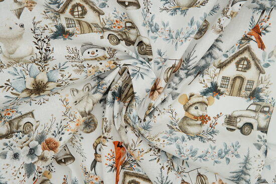 Kokvilna - Ar putnu, peļu un pingvīnu Ziemassvētku rakstu